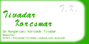 tivadar korcsmar business card